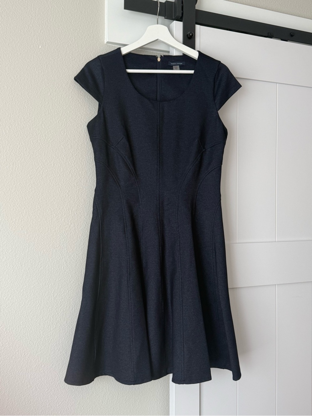 Tommy Hillfiger Classic Black Cap-Sleeve Fit & Flare Dress